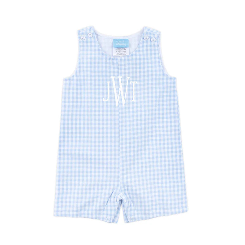 Pastel Blue Gingham Jon Jon | Classic Whimsy