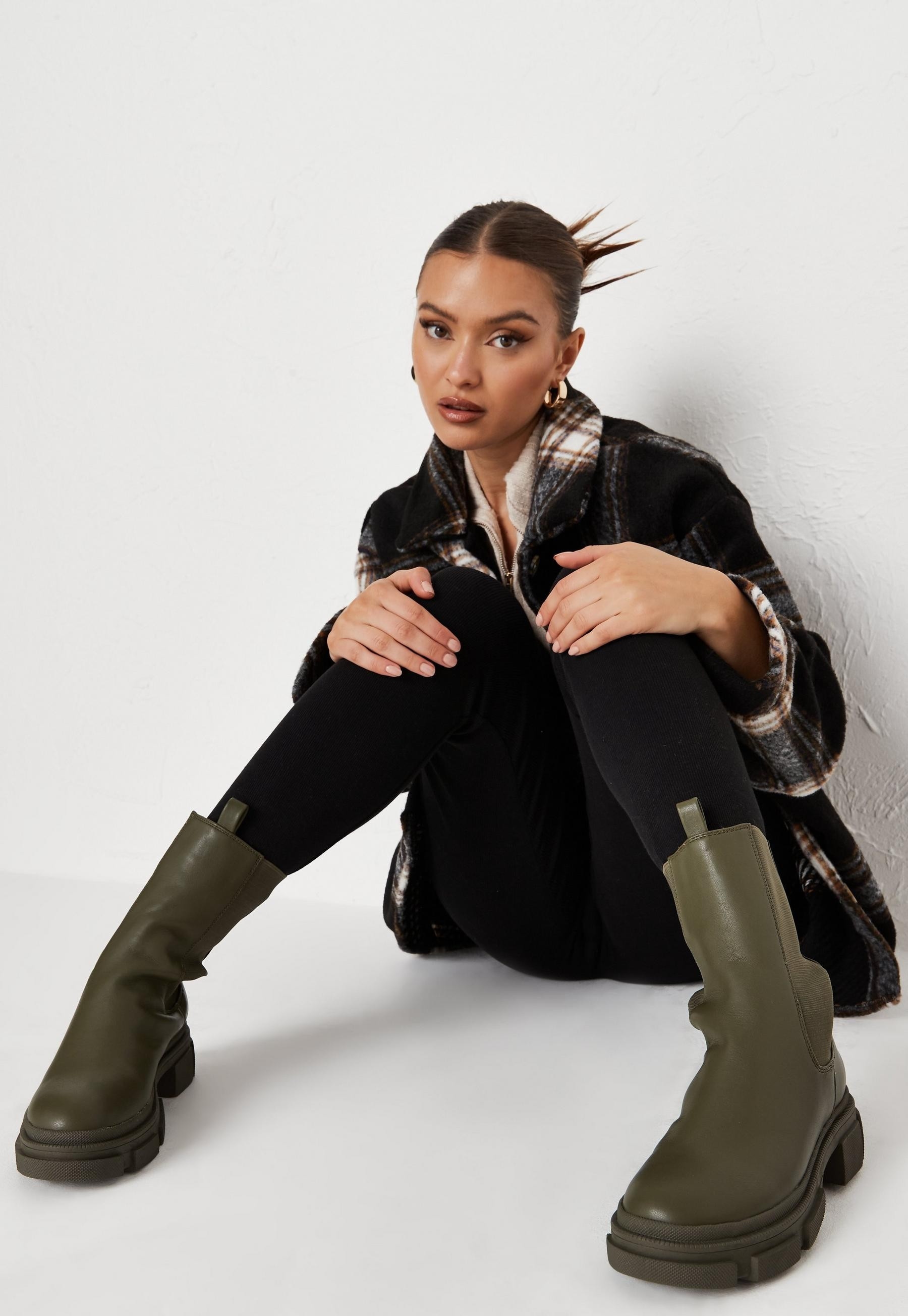 Missguided - Khaki Chunky Pull On Ankle Boots | Missguided (US & CA)