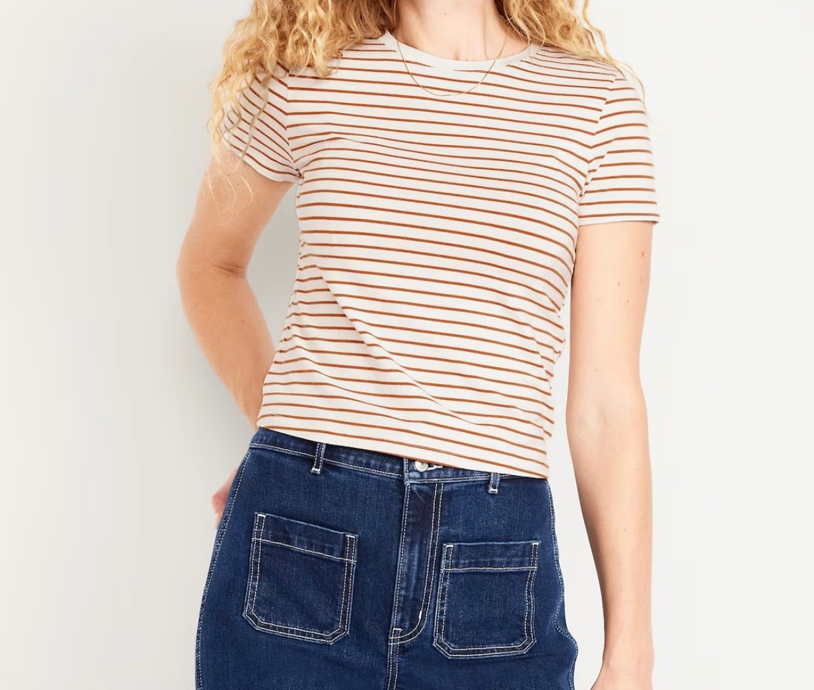 Basic striped tee on sale for $9 

#LTKSaleAlert #LTKFindsUnder50 #LTKStyleTip