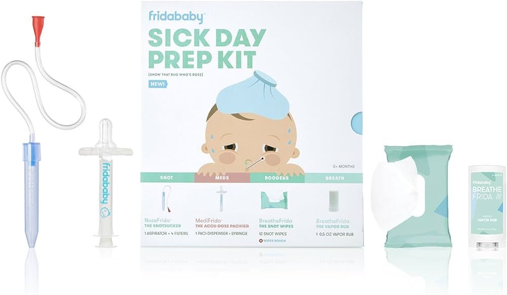 Frida Baby Sick Day Prep Kit - Includes NoseFrida Nasal Aspirator, MediFrida Pacifier Medicine Di... | Amazon (US)