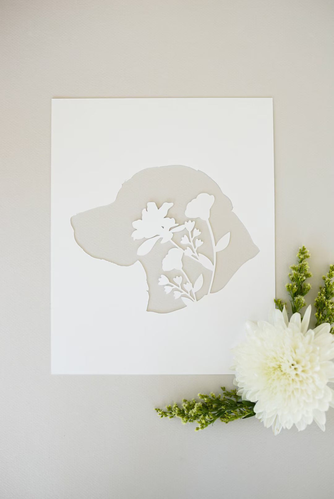 Lab Silhouette- Floral Pet Cameo Silhouette (ready to ship) | Etsy (US)