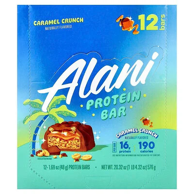 Alani Nu, Protein Bar, Caramel Crunch, 12 Bars, 1.69 oz (48 g) Each | iHerb