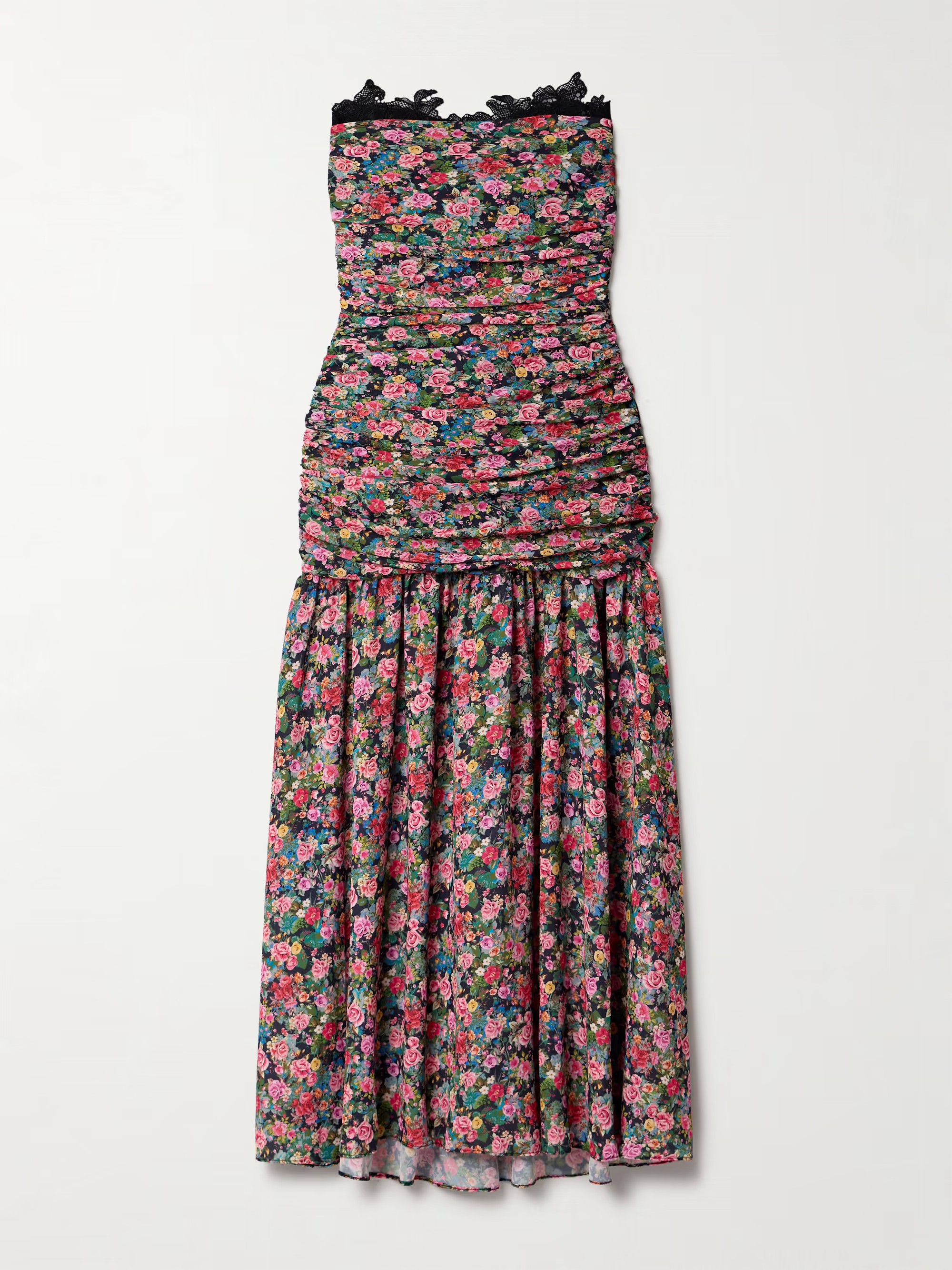 Viola lace-trimmed floral-print chiffon midi dress | NET-A-PORTER (UK & EU)
