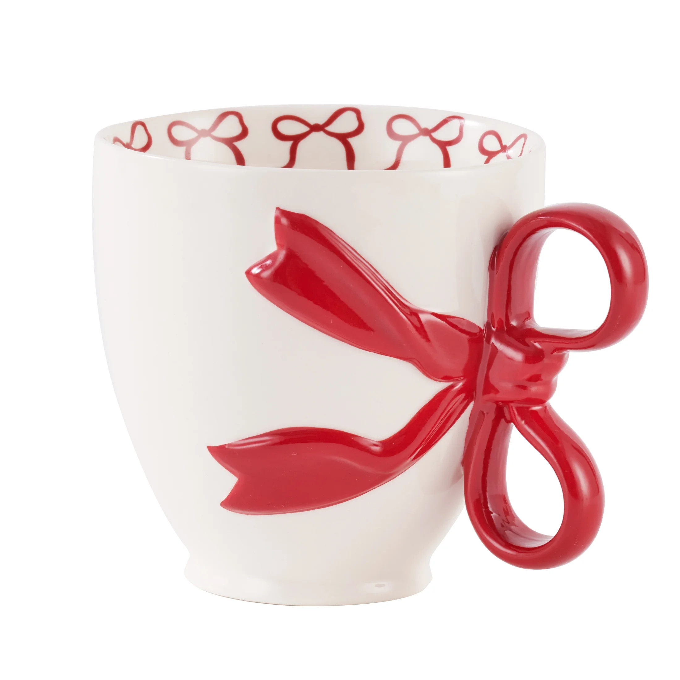 Holiday Time 14.5 Oz Red Bow Ceramic Mug | Walmart (US)