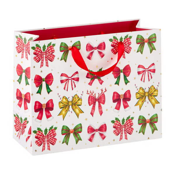 Design Design Christmas Bows Gift Bag | The Container Store