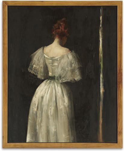 KBKBART Framed Wall Art Seventeenth Century Lady in White Dress Painting | Amazon (US)