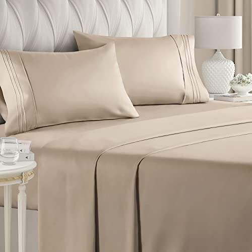 Queen Size Sheet Set - Breathable & Cooling Sheets - Softer Than Jersey Cotton - Same Look as Jersey | Amazon (US)