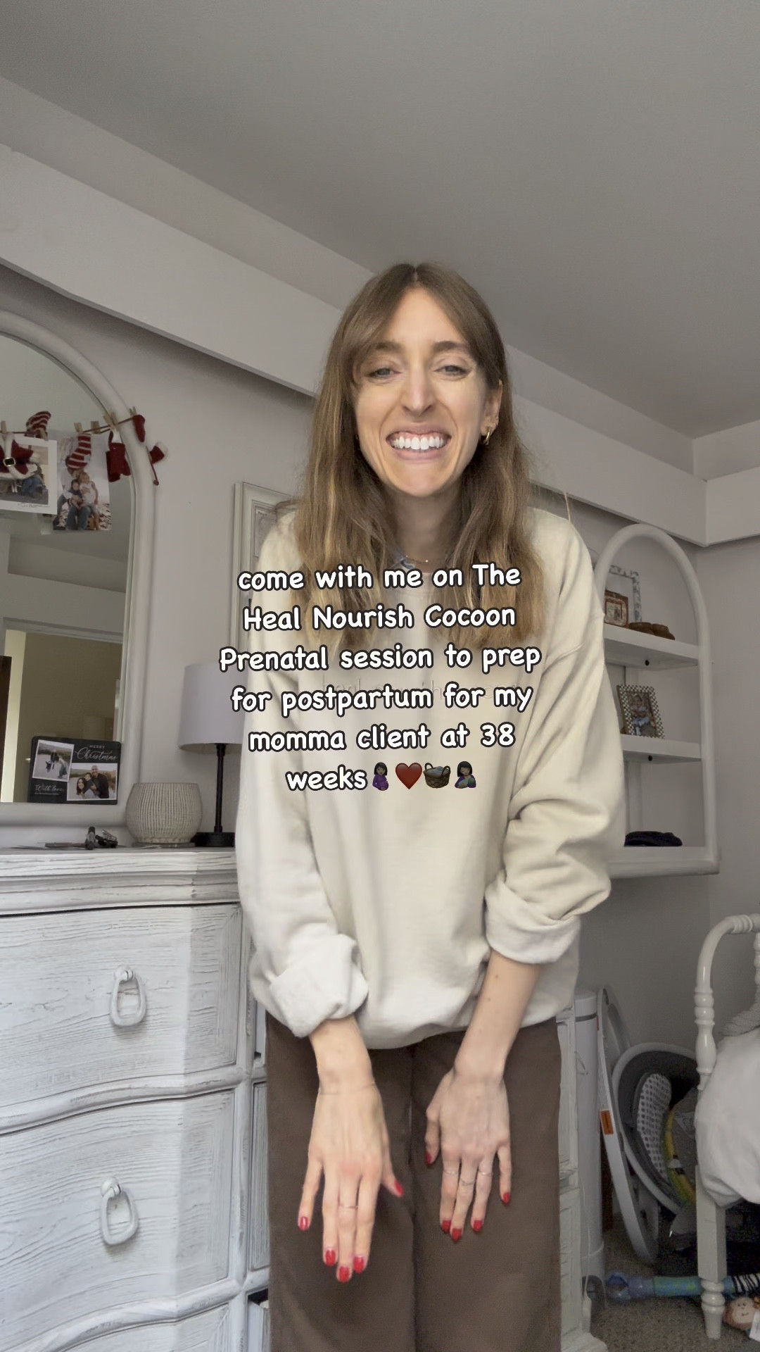 come with me on The Heal Nourish Cocoon Prenatal session to prep for postpartum for my momma client at 38 weeks🤰🏻❤️🧺🤱🏻 
