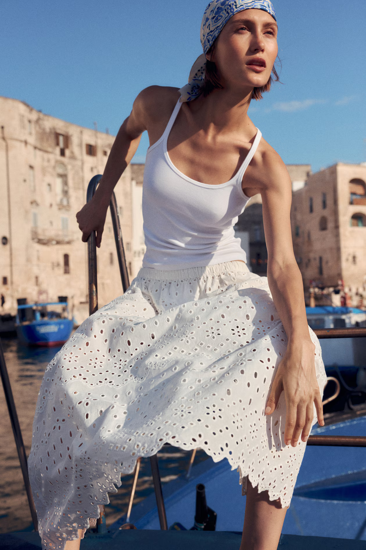 Skirt with Eyelet Embroidery | H&M (US + CA)
