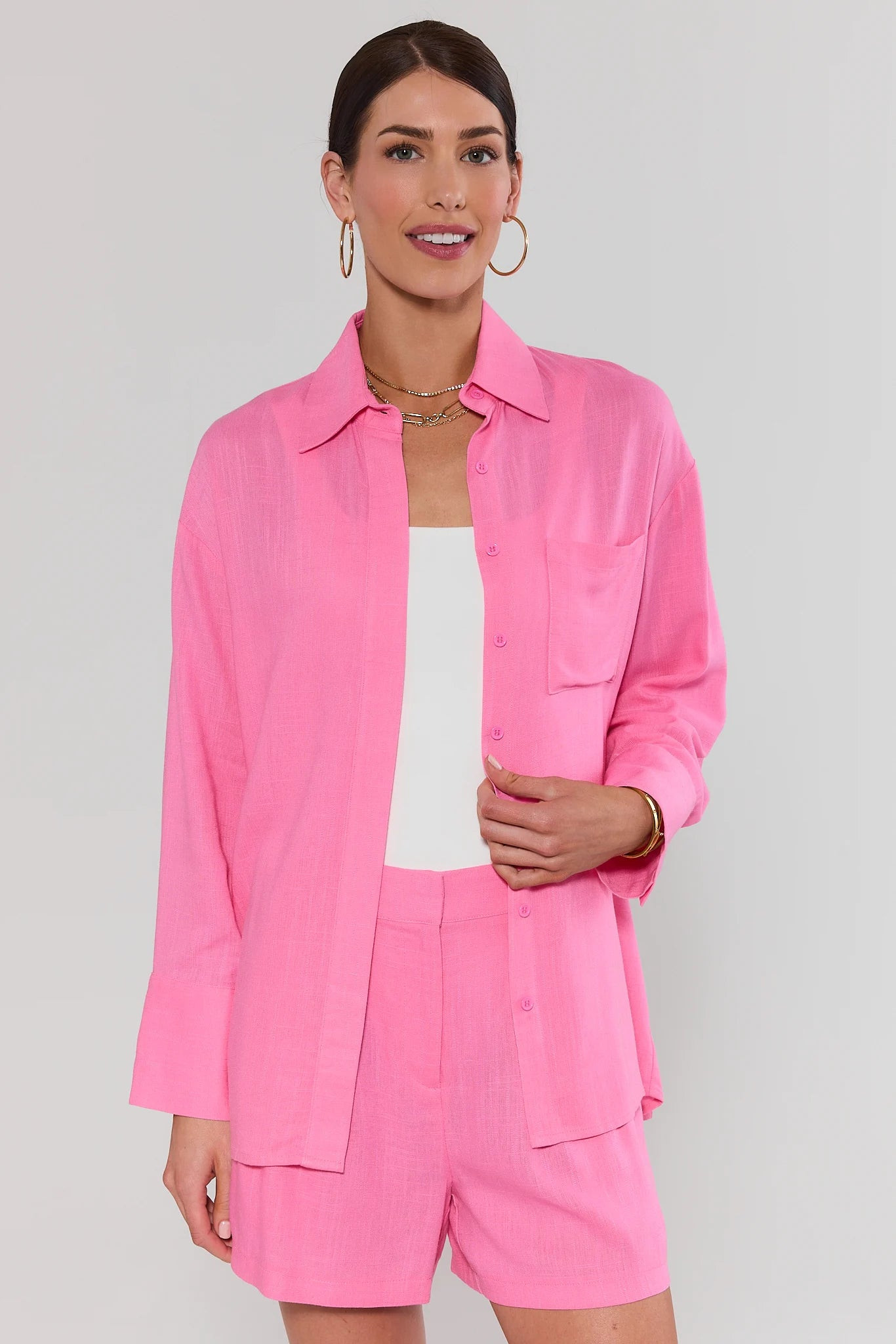 Pink Button Up Top | Avara