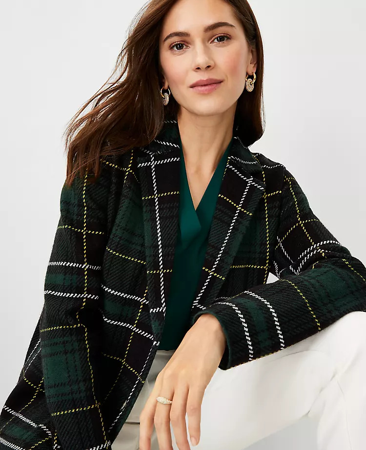 Plaid Sweater Blazer | Ann Taylor (US)
