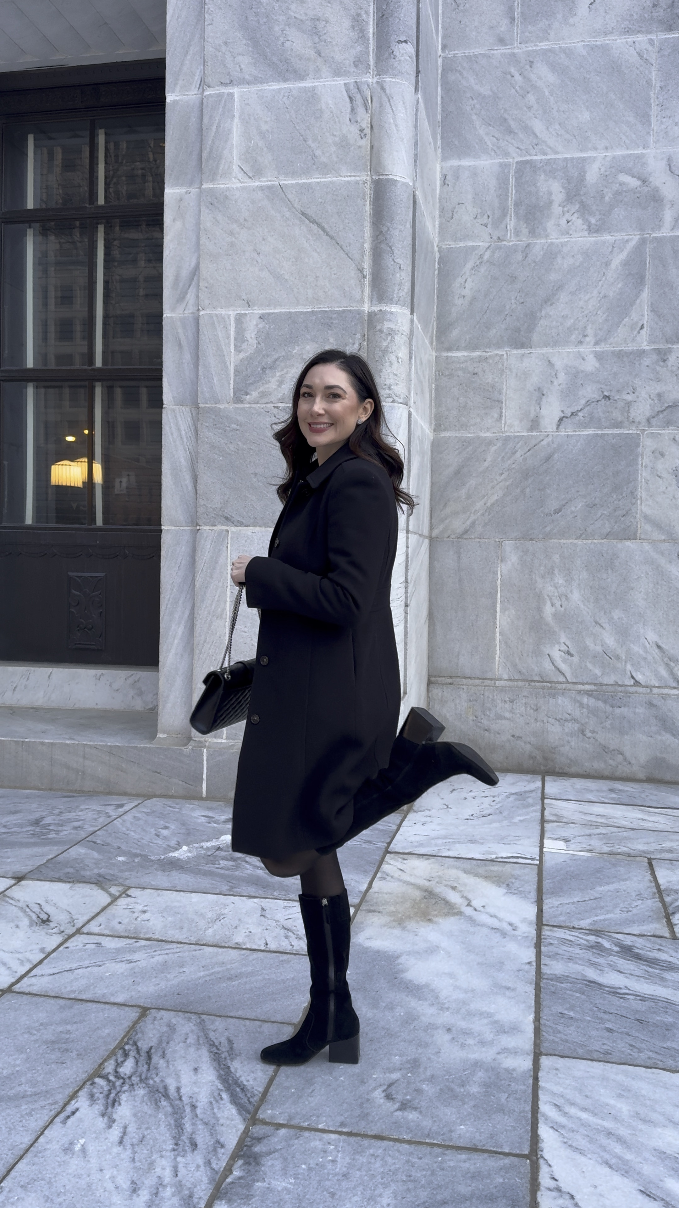 Classy winter outfit 🖤

Black wool coat size 6, fits small (should have got a size 8 or 10 for my bust)
Black sweater size xs, sized down for fitted look
Black collar v-neck long sleeve top size small, TTS
Houndstooth mini skirt (linked similar)
Black tights size medium 
Black knee high boots waterproof, size 7.5 (sized up half size for thicker socks)

Winter style 
Date night outfit 
Winter coat 

#chicoutfit #blackcoat #winteroutfit #jcrewstyle #realoutfit 

Houndstooth skirt, date night outfit, chic style, winter fashion, knee high boots 

#LTKSeasonal #LTKStyleTip #LTKShoeCrush