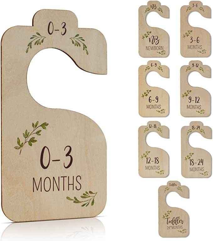 Beautiful Wooden Baby Closet Dividers for Nursery Decor - Organizer from Newborn to 24 Mon... | Amazon (US)