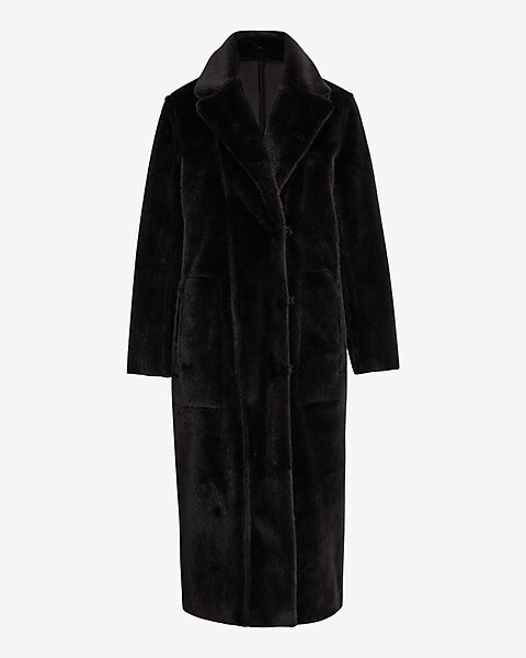 Belted Faux Fur Trench Coat | Express