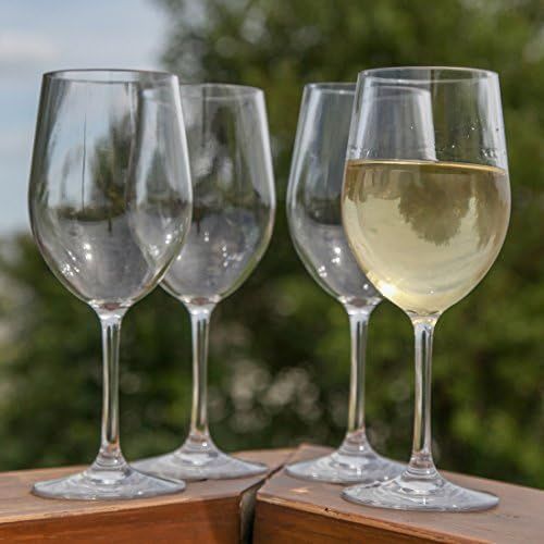Lily's Home Unbreakable Chardonnay White Wine Glasses, Made of Shatterproof Tritan Plastic, For Indo | Amazon (US)