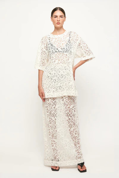 Drop Shoulder Tee | High Waisted Maxi Skirt | S/W/F Boutique (US)