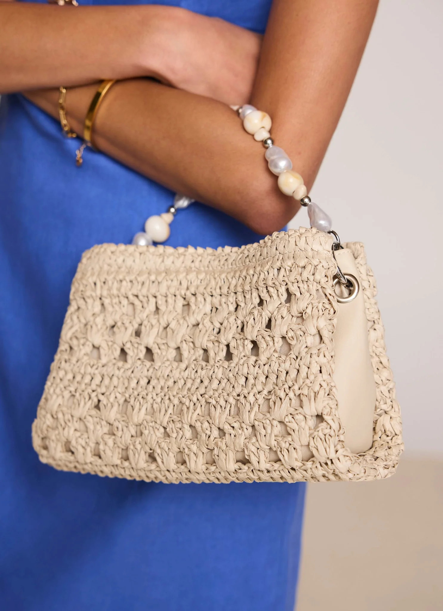 Sara Cream Woven Crossbody Bag | Mint Velvet