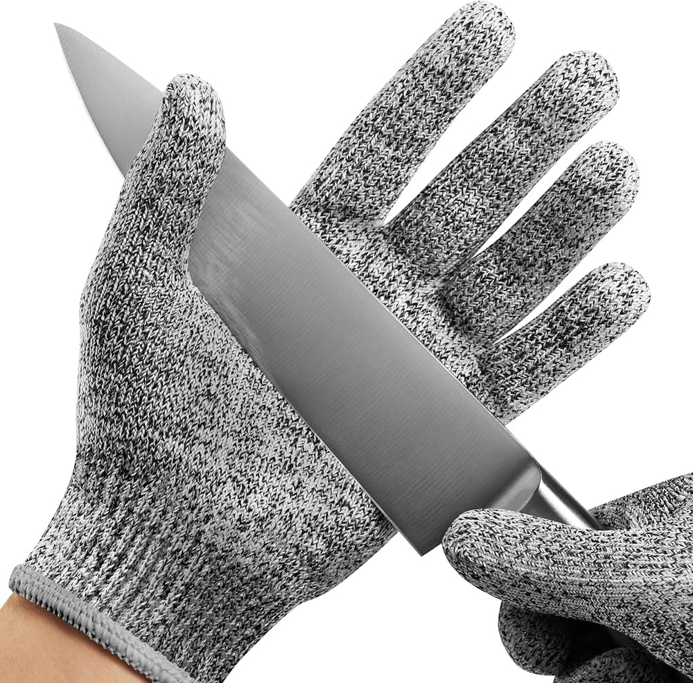 NoCry Premium Cut Resistant Gloves Food Grade — Level 5 Protection; Ambidextrous; Machine Washa... | Amazon (US)