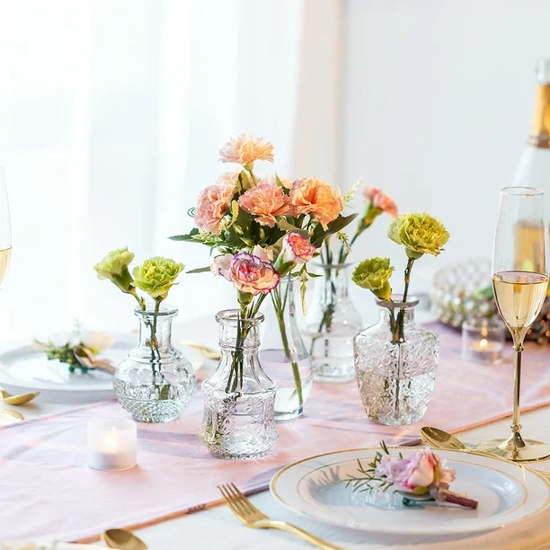 Nuptio Glass Vase for Table Centerpieces Cheap Bulk Flower Bud Vases Set of 10 | Walmart (US)