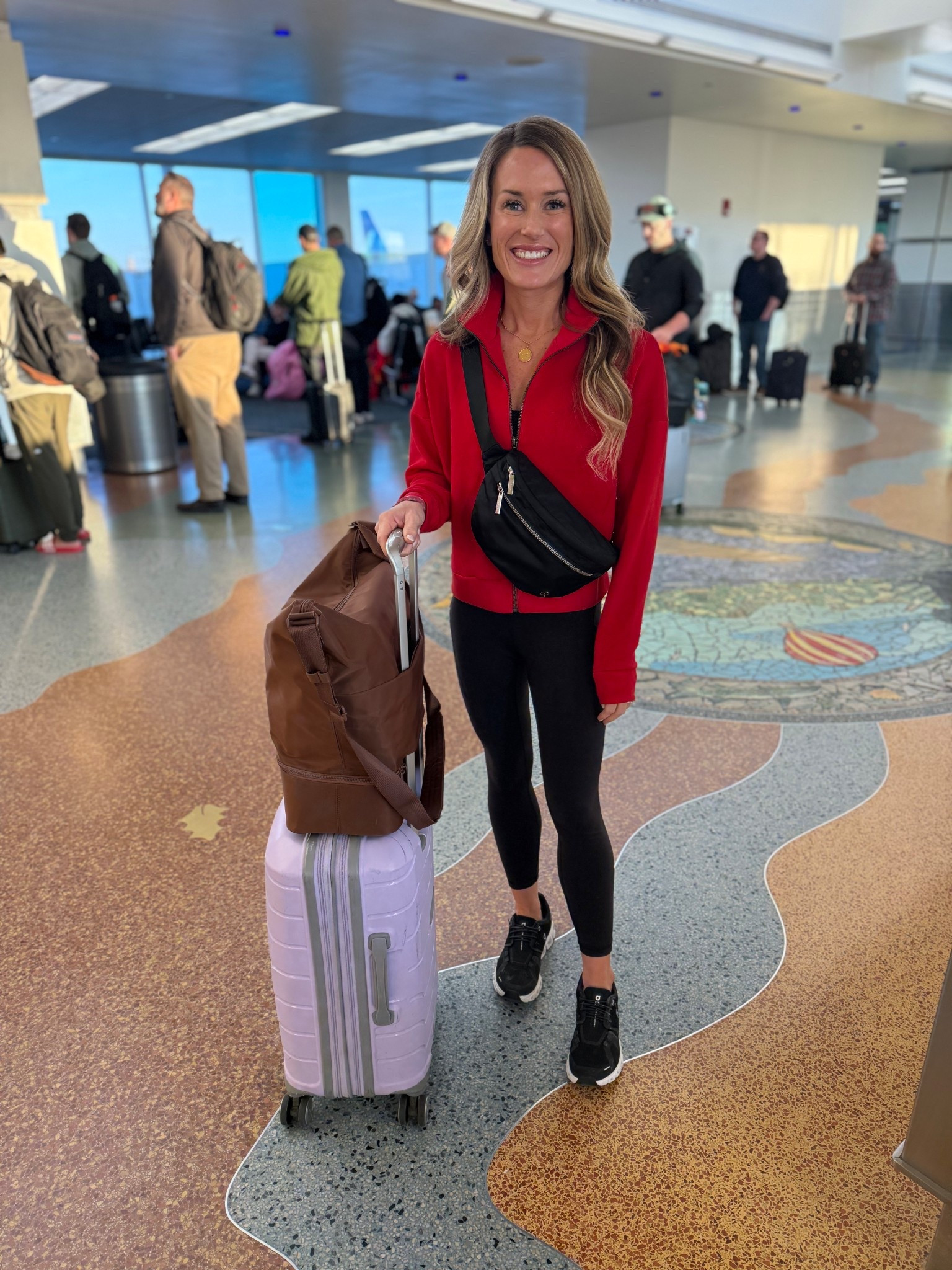 Travel fit 
Ootd 
Spanx top
Beis luggage 

#LTKTravel #LTKootd