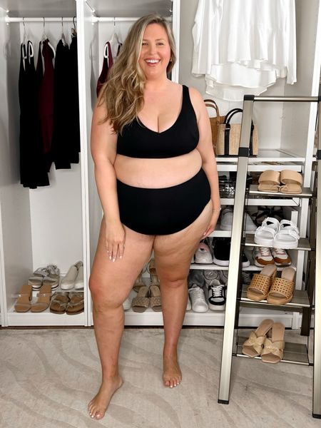 New SPANX Swimwear Try-On! Use code ASHLEYDXSPANX for a discount on full price items at checkout! 

3X in the top and bottoms
This one is the same non-peplum swim top as before in a 3X but this time in black with the same 3X black Ultra Hi-Rise swim bottoms. Love, love, love it! This one makes me feel so confident! 

#LTKPlusSize #LTKSwim #LTKSeasonal