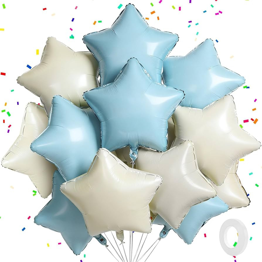 Blue White Balloons Star Balloons Latex Macaron Balloon Blue White 12pcs 18 Inch Arch Kit Birthda... | Amazon (CA)