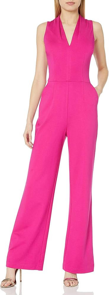Trina Turk womens Adventurous V Neck Sleeveless Wide Leg Jumpsuit | Amazon (US)