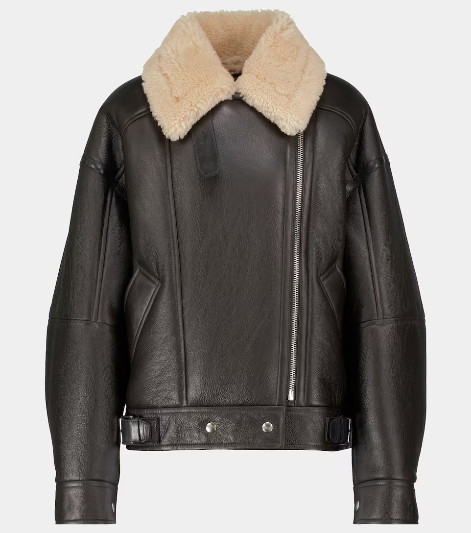 Shearling and leather biker jacket | Mytheresa (US/CA)