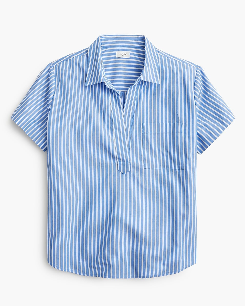 Striped short-sleeve poplin popover top | J.Crew Factory