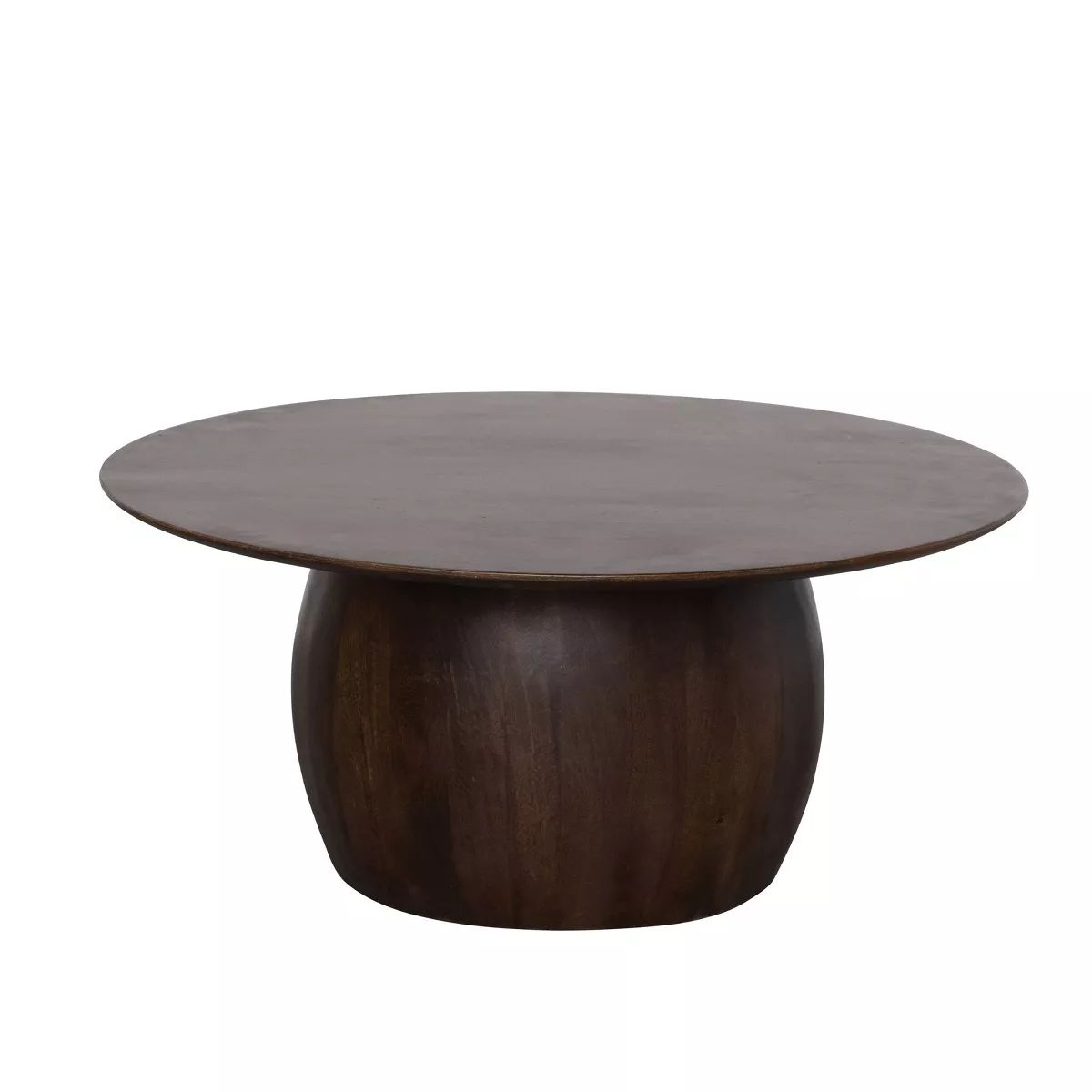 Storied Home Modern Accent Table Natural: Round Mango Wood, No Assembly, 17" Height, 35" Width | Target