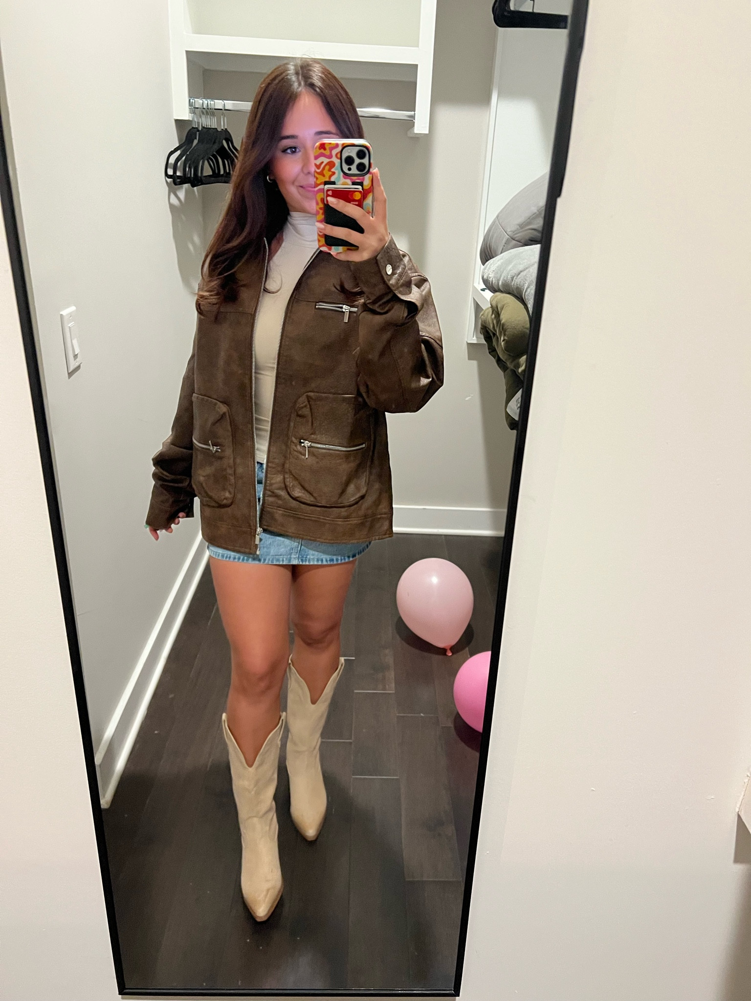 This outfit was impossible to find the link but here’s the description. 
Top white fox boutique : Spilling secrets Top Bone top
Jacket: leather jacket form PLT but I cannot find it 
Jean skirt: SHEIN 
Boots: The vine boutique 

#LTKMostLoved