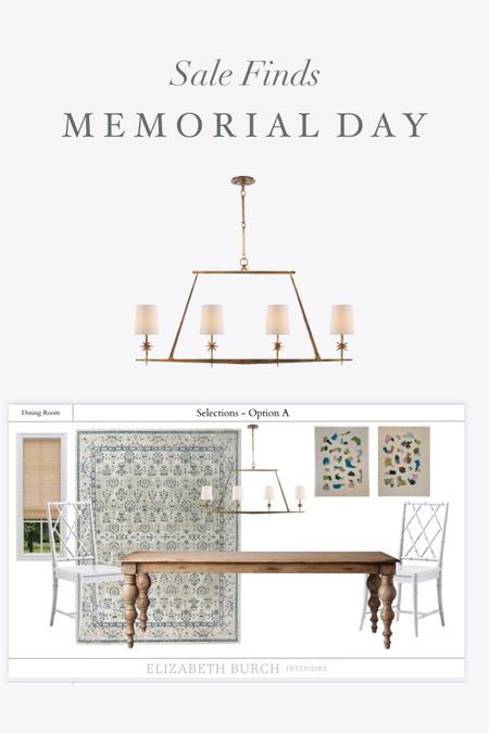 I’ve been working with Elizabeth Burch interiors on a redesign of our living, kitchen and dining spaces and the Memorial Day sales have tons of great deals. 

Like this Visual Comfort Etoile Linear Chandelier. Use code EMAIL50 for an additional $50 off when you sign up! 

$949 ➡️ $725 with taxes + shipping 

Tagging other great sale items from the design too! 

Ballard Designs rug
Arhaus dining table
Chinoiserie chairs from Wayfair

#LTKSaleAlert