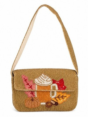 Sol and Mer Fall Pumpkin and Vines Cream Beaded Shoulder Bag Tiktok Viral NWTs | eBay US