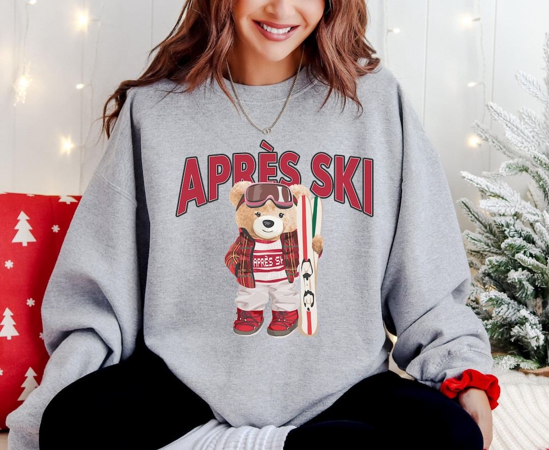 Apres Ski Sweatshirt, Christmas Shirt, Retro Ski Sweater, Preppy Bear Shirt, Vintage Winter Sport... | Etsy (US)