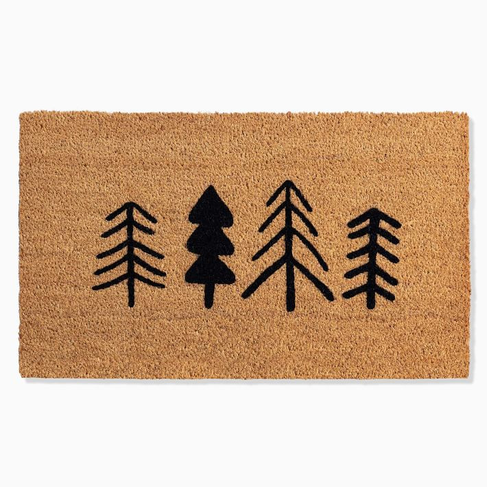 Nickel Designs Hand-Painted Doormat - Modern Trees | West Elm | West Elm (US)