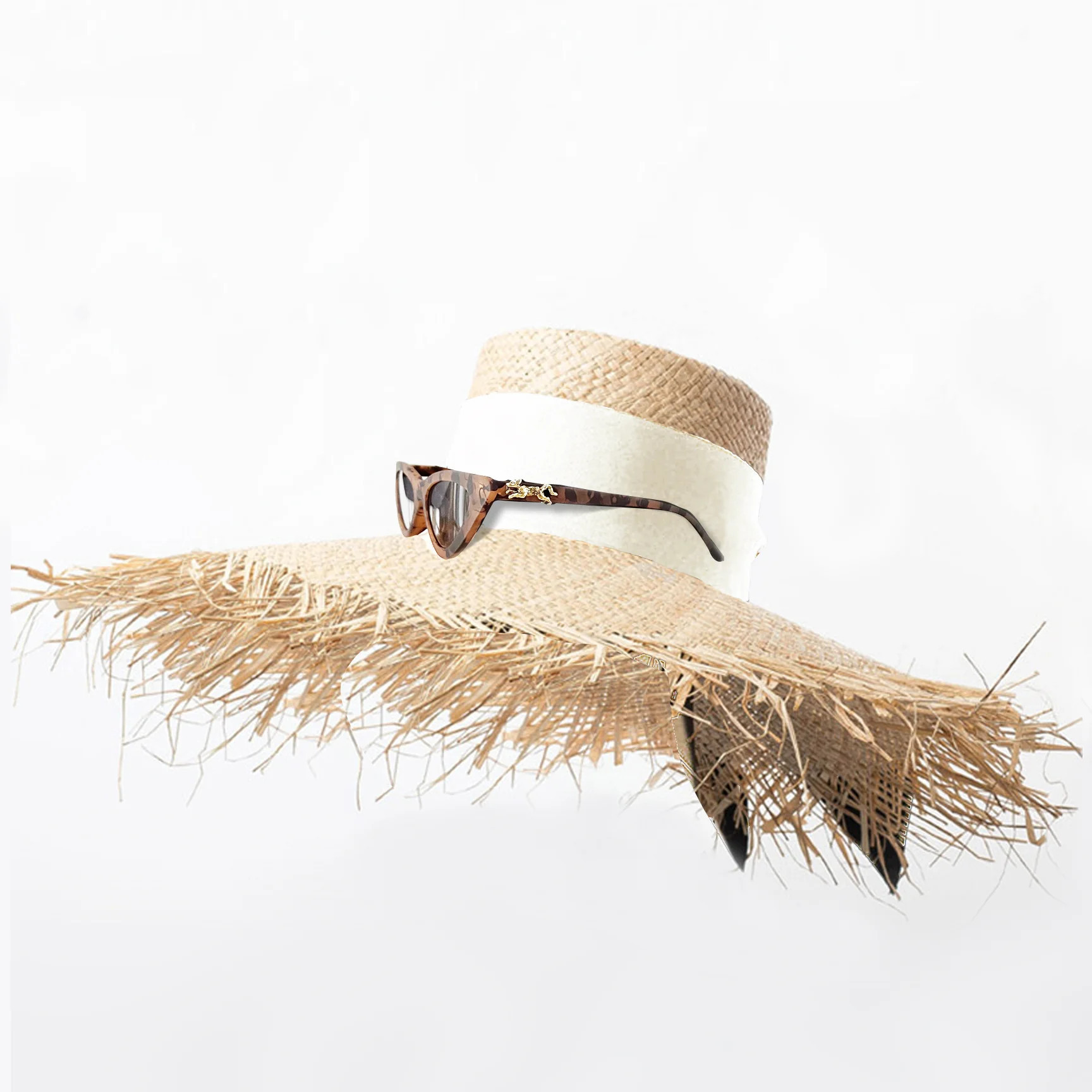 MME. SUMMER "FRINGE-Y" Hat + GLASSES - BLANC | MME.MINK