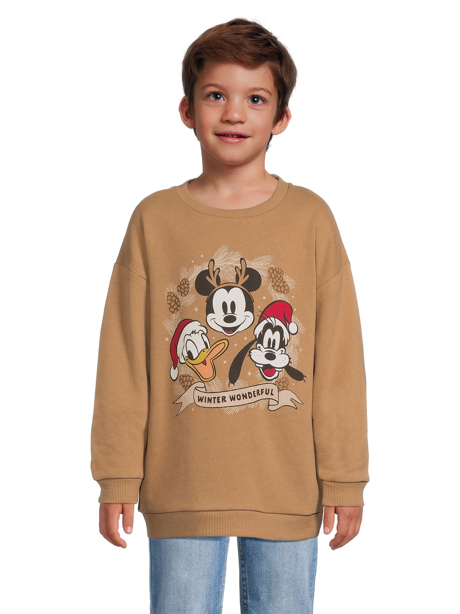 Mickey & Friends Boys Long Sleeve Crewneck Sweatshirt, Sizes 4-12 | Walmart (US)