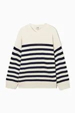 RELAXED-FIT WOOL JUMPER - WHITE / STRIPED - COS | COS UK