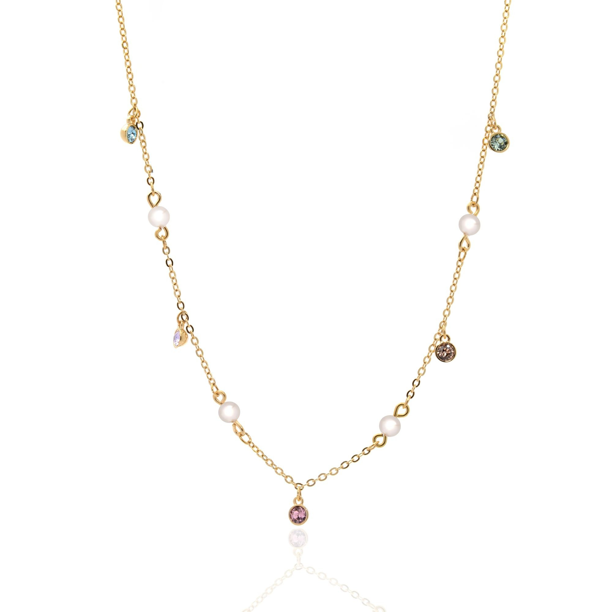 Swarovski No Regrets Gold Tone Light Multi Colored Crystal Necklace 5457664 | ShopWorn | Shop Worn