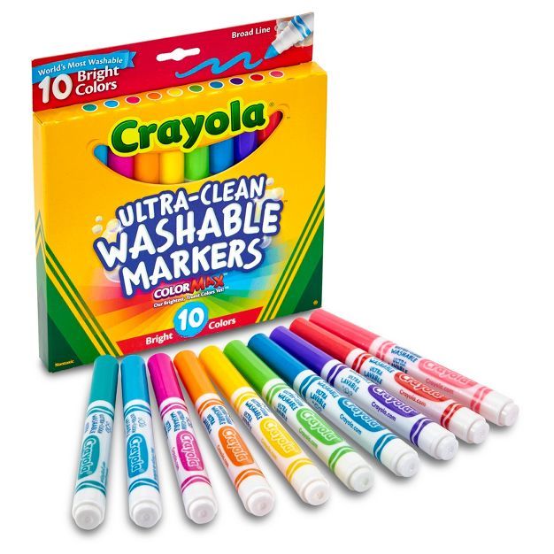 Crayola 10ct Washable Markers Broad Line - Bright Colors | Target
