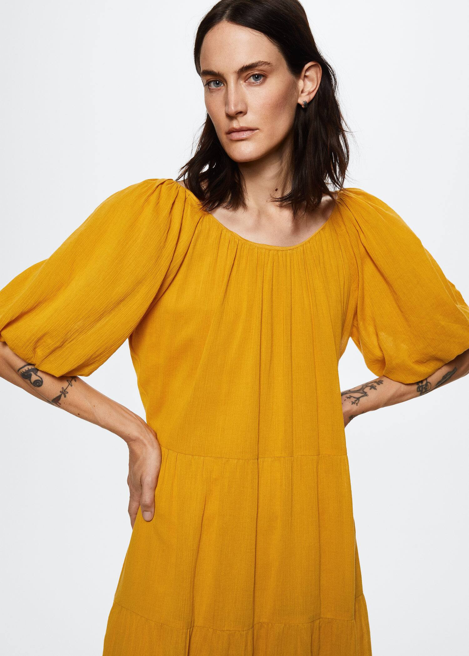 Ruffle gown | MANGO (US)