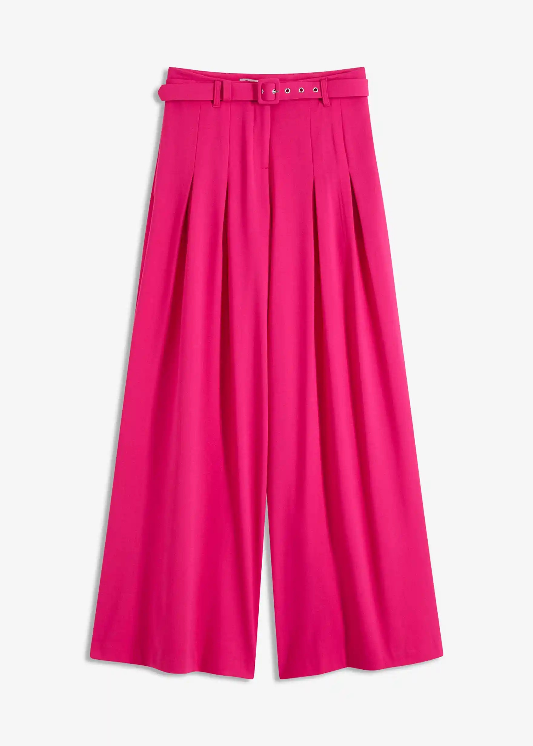 elegante Bundfaltenhose mit Gürtel (2tlg-Set) - pink | bonprix | Bonprix DE