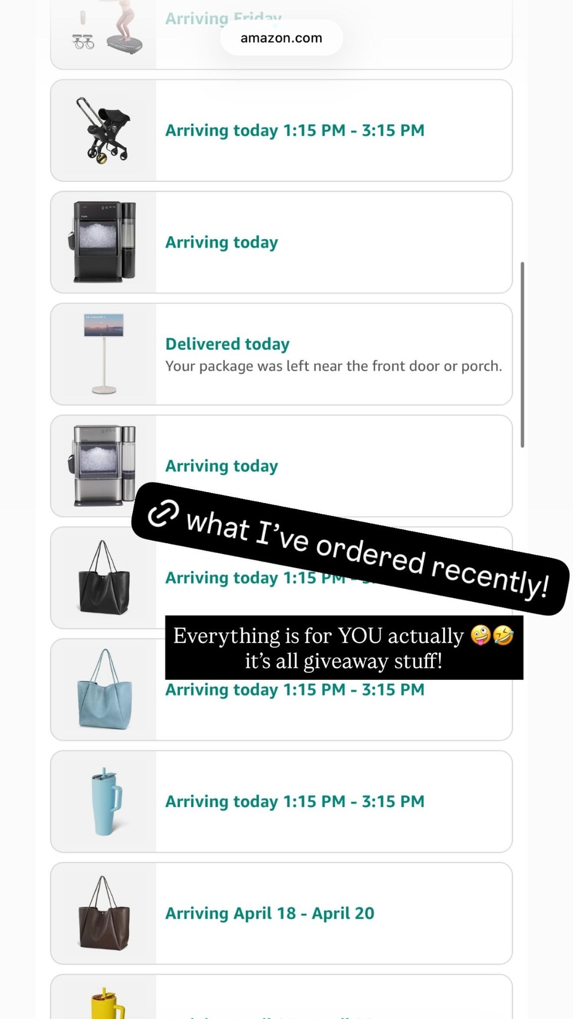 Everything is for YOU actually 🤪🤣 it’s all giveaway stuff!