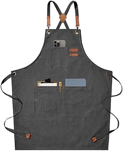 AFUN Chef Aprons for Men Women with Large Pockets, Cotton Canvas Cross Back Heavy Duty Adjustable... | Amazon (US)