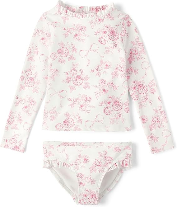 Gymboree Girls' and Toddler 2-Piece Rashguard Swimset | Amazon (US)