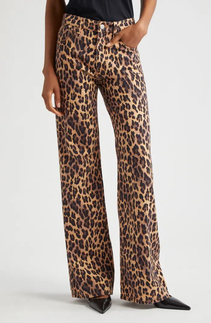 Print High Waist Flare Jeans | Nordstrom