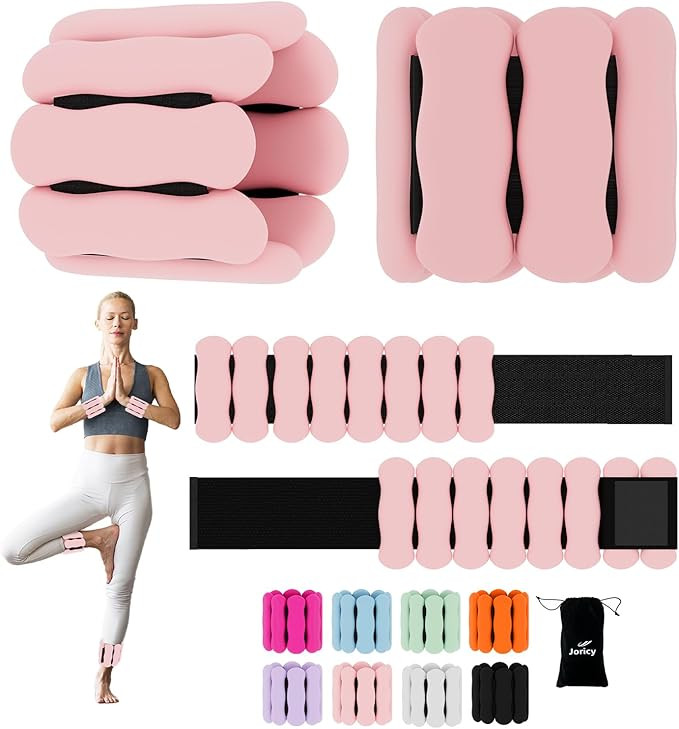 Wrist Ankle Weights for Women Men, Leg Arm Wrist Weights Bangles 1lb*2 2lb*2 Wearable Weights Pil... | Amazon (US)