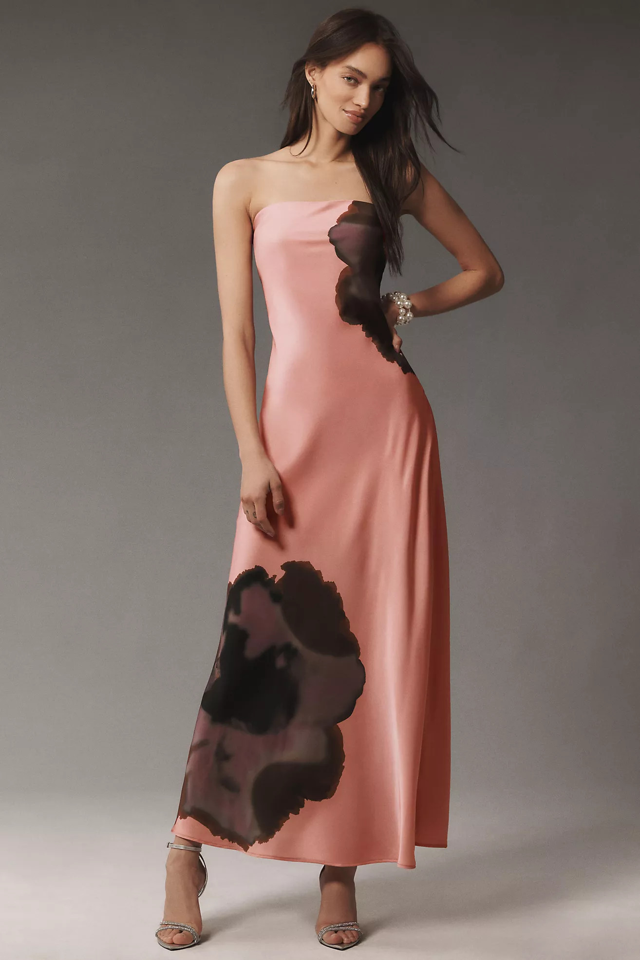 Hutch Strapless Column Satin Maxi Dress | Anthropologie (US)