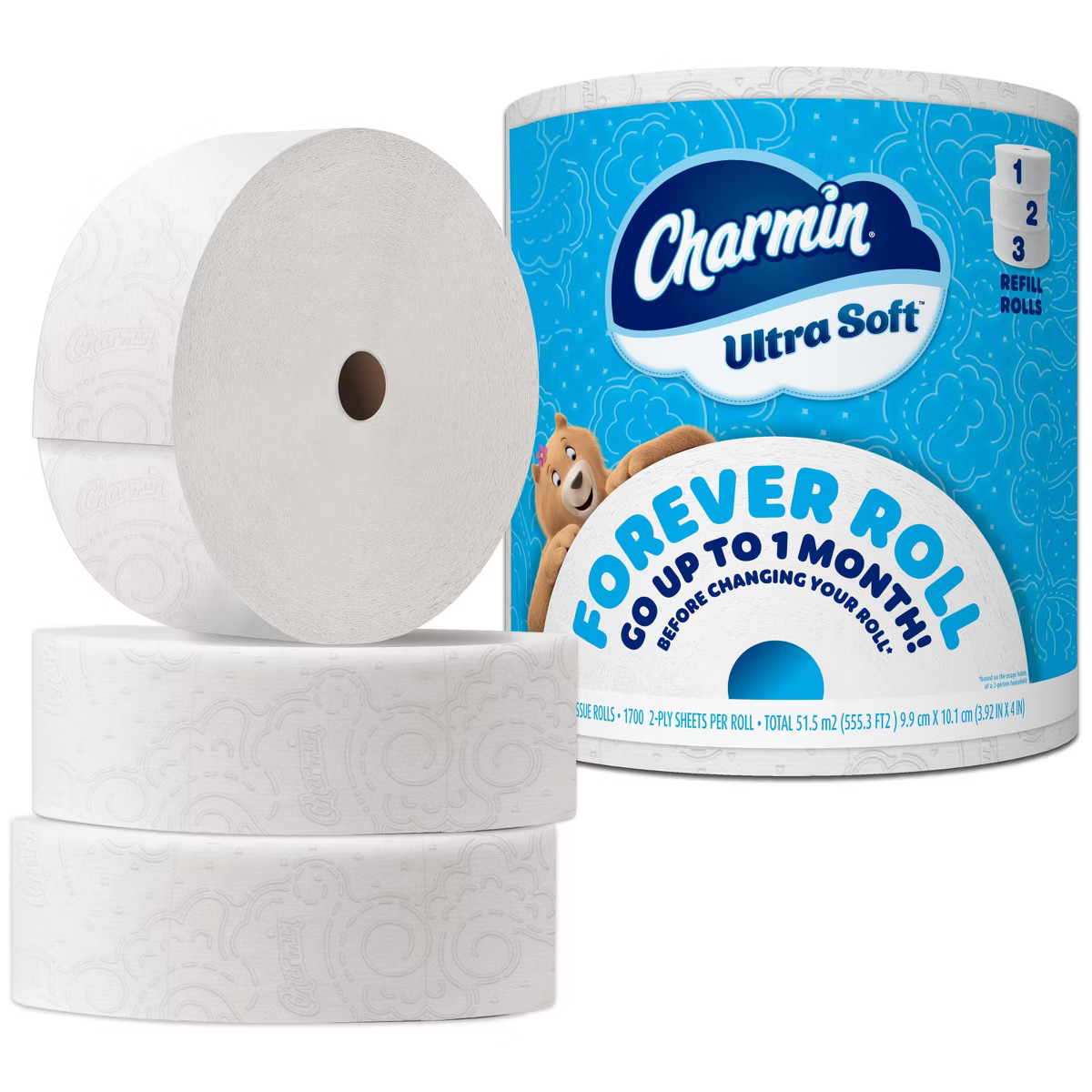 Charmin Toilet Paper Ultra Soft Forever Roll - 3 Rolls - 1700 Sheet | Target