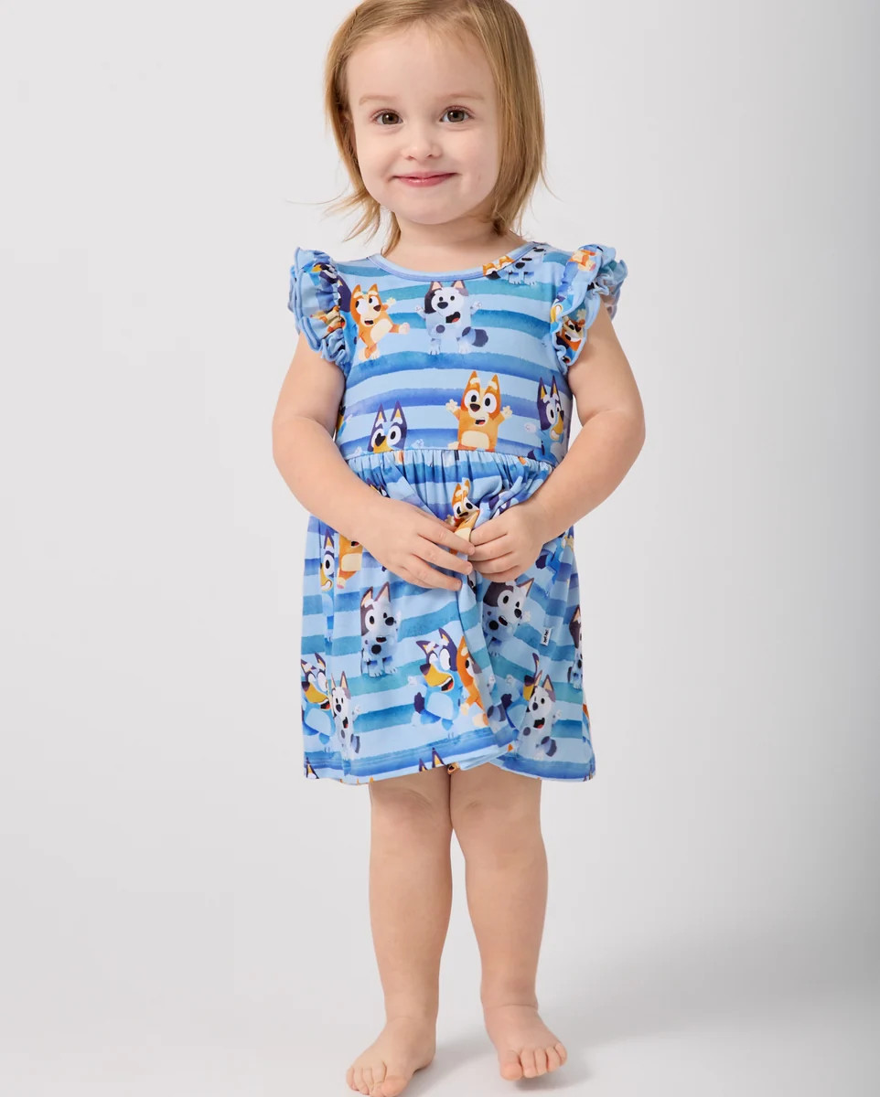 Bluey Dance All Day Flutter Skater Dress with Bodysuit | Little Sleepies